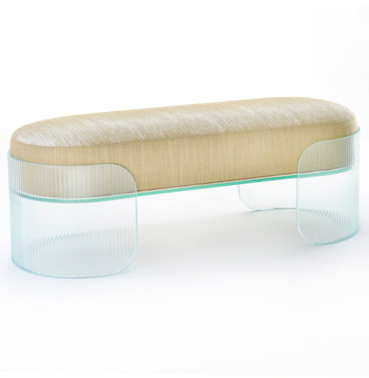 SUBLIME Ottoman XL en verre tissu Oskar